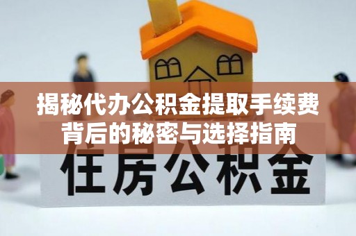 楠西揭秘代办公积金提取手续费背后的秘密与选择指南